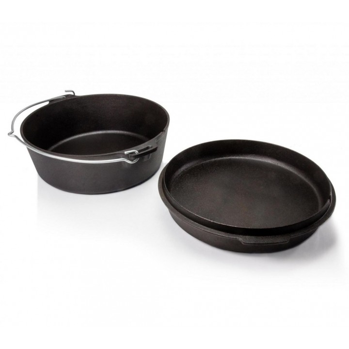 Ceaun fonta Petromax cu capac FT6 cu fund plat - 6 litri