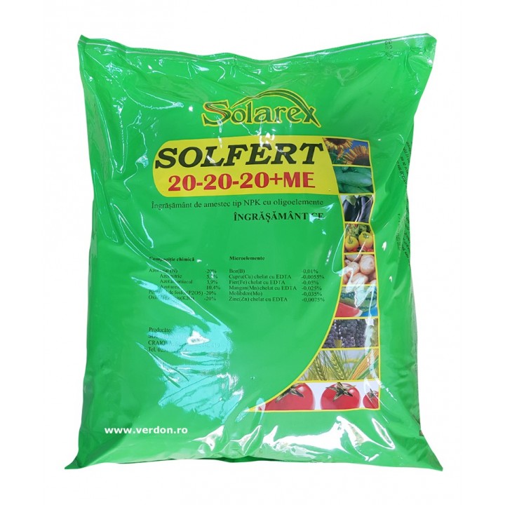 Ingrasamant foliar SOLFERT 20-20-20 + ME - 20 kg