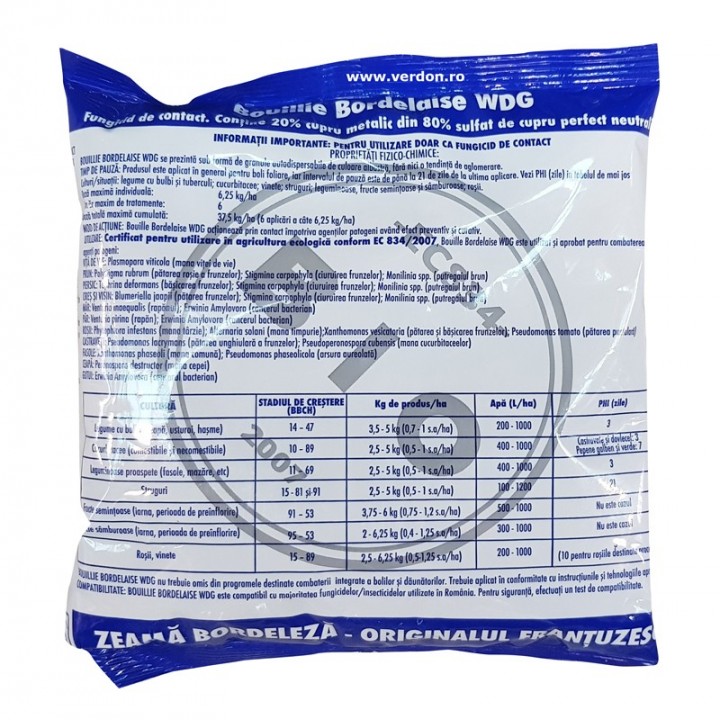 Fungicid contact Zeama Bordeleza (Bouillie Bordelaise WDG) - 1 kg Fungicid contact Zeama Bordeleza (Bouillie Bordelaise WDG) - 1 kg