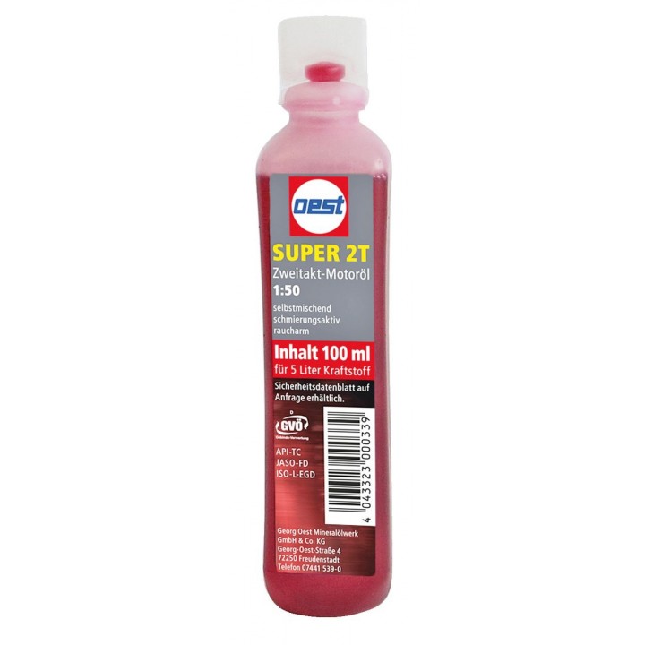 Ulei amestec rosu 2 timpi Oest Super 2T - 100 ml. Ulei amestec rosu 2 timpi Oest Super 2T - 100 ml.