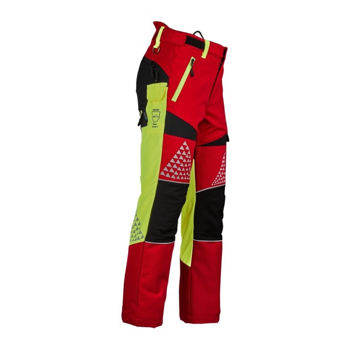 Pantaloni antitaiere Timbermen Allround galben-rosu