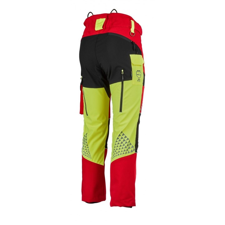 Pantaloni antitaiere Timbermen Allround galben-rosu