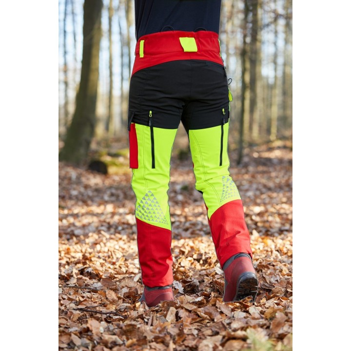 Pantaloni antitaiere Timbermen Allround galben-rosu