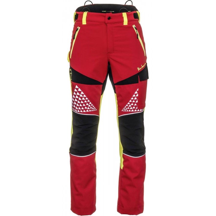 Pantaloni antitaiere Timbermen Allround galben-rosu