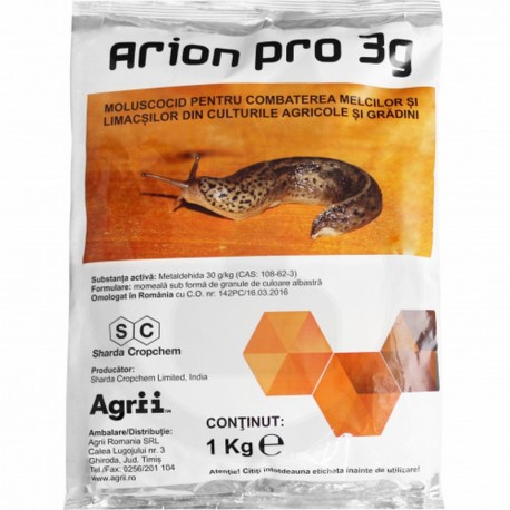 Moluscocid ARION PRO 3G - 1 kg, Agrii, Preemergent, Postemergent