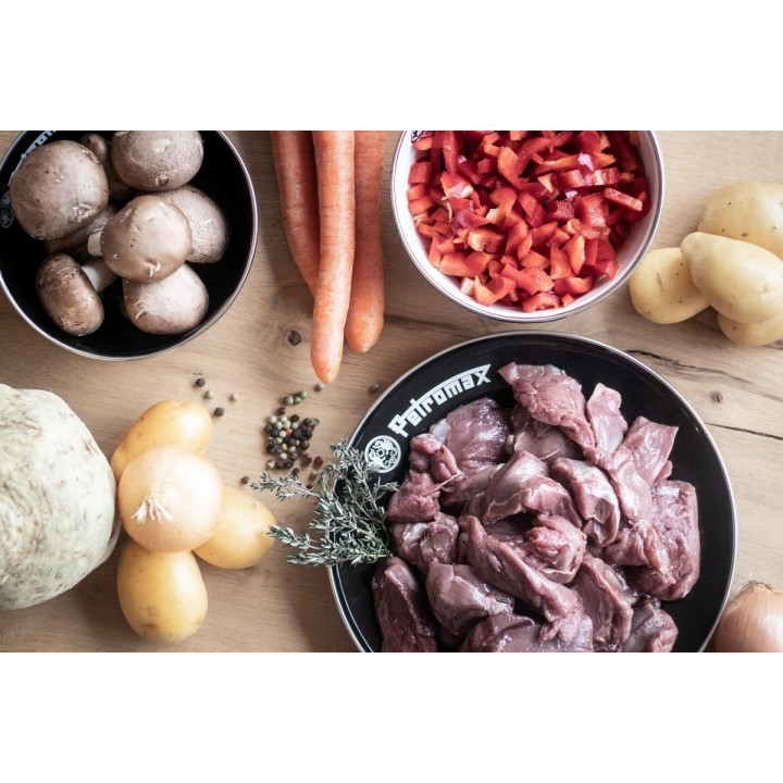 Farfurii emailate Petromax negre - set 2 bucati