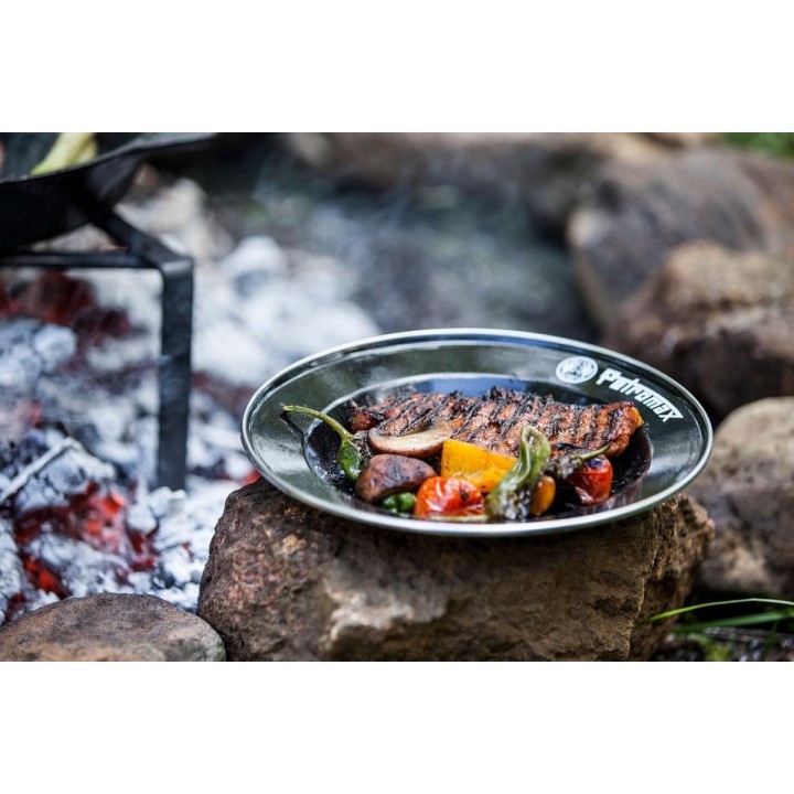 Farfurii emailate Petromax negre - set 2 bucati