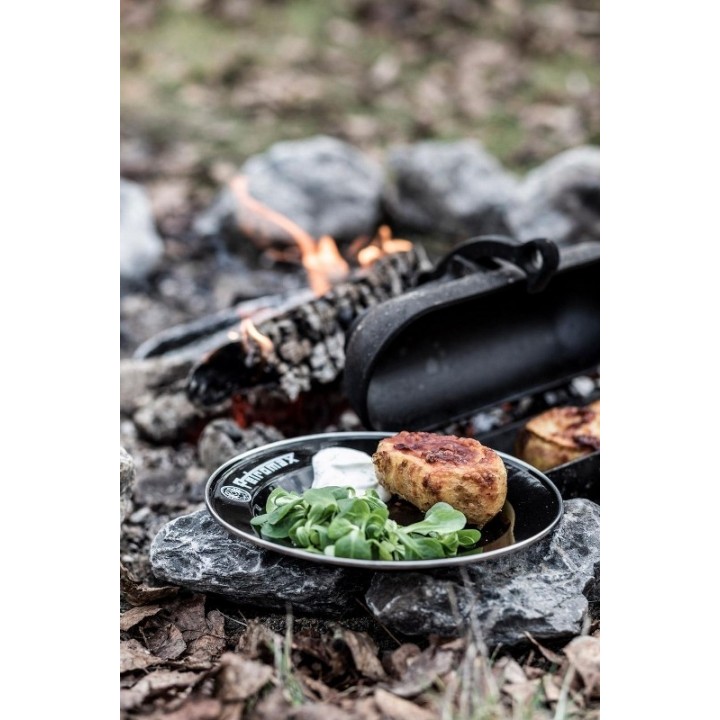 Farfurii emailate Petromax negre - set 2 bucati