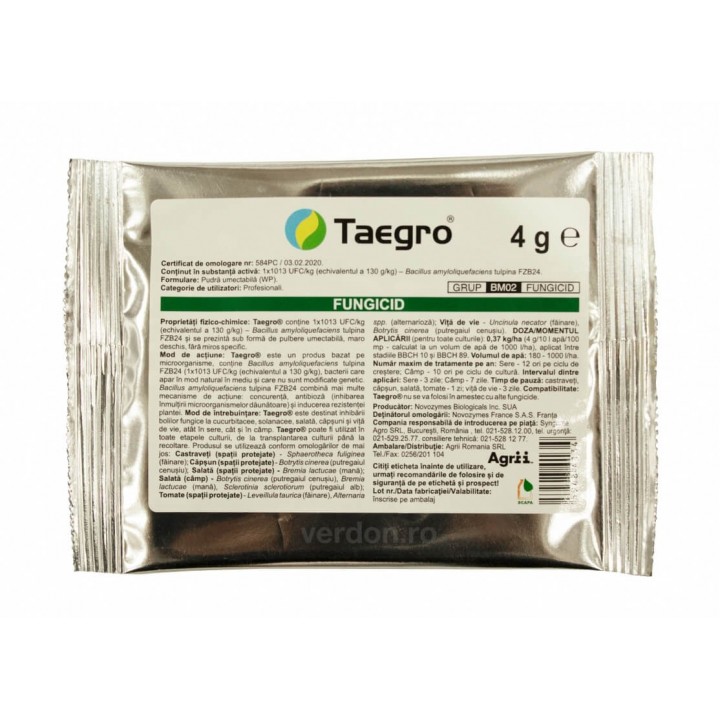 Fungicid TAEGRO - 4 g, Syngenta, Legume, Vita de vie, Capsuni Fungicid TAEGRO - 4 g, Syngenta, Legume, Vita de vie, Capsuni
