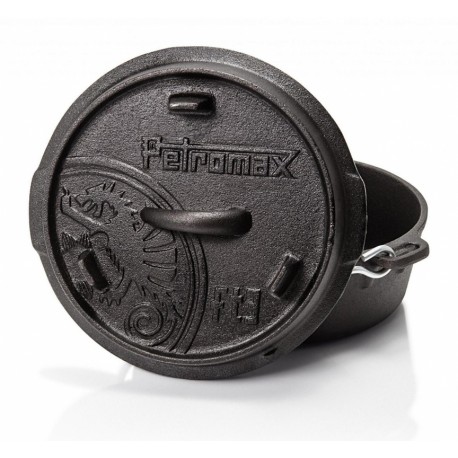 Ceaun fonta Petromax cu capac FT3 cu fund plat - 2 litri
