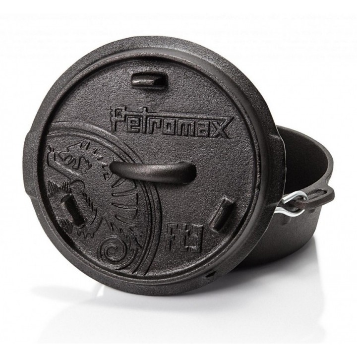 Ceaun fonta Petromax cu capac FT3 cu fund plat - 2 litri