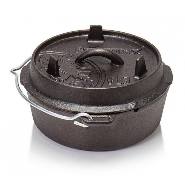 Ceaun fonta Petromax cu capac FT3 cu fund plat - 2 litri