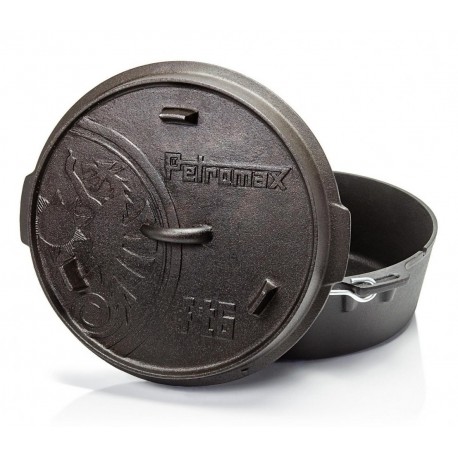 Ceaun fonta Petromax cu capac FT6 cu fund plat - 6 litri