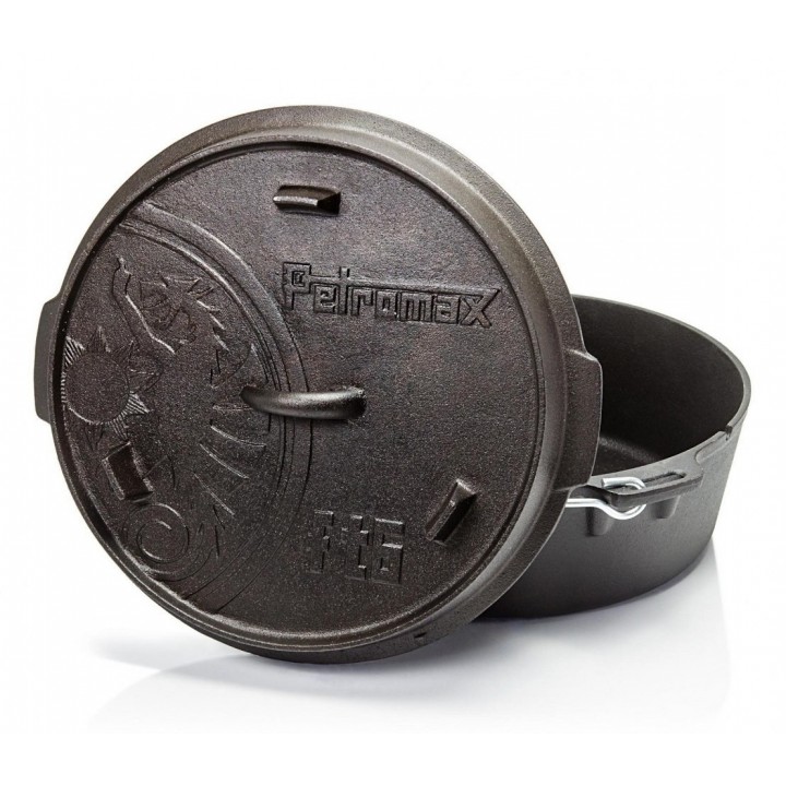 Ceaun fonta Petromax cu capac FT6 cu fund plat - 6 litri