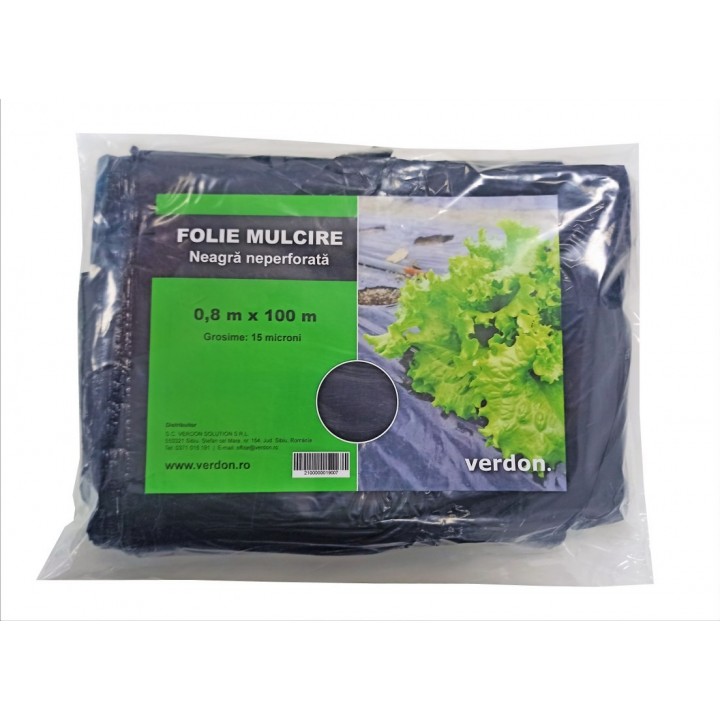 Folie MULCIRE Neagra Neperforata - pachet 0,8 x 100 m Folie MULCIRE Neagra Neperforata - pachet 0,8 x 100 m