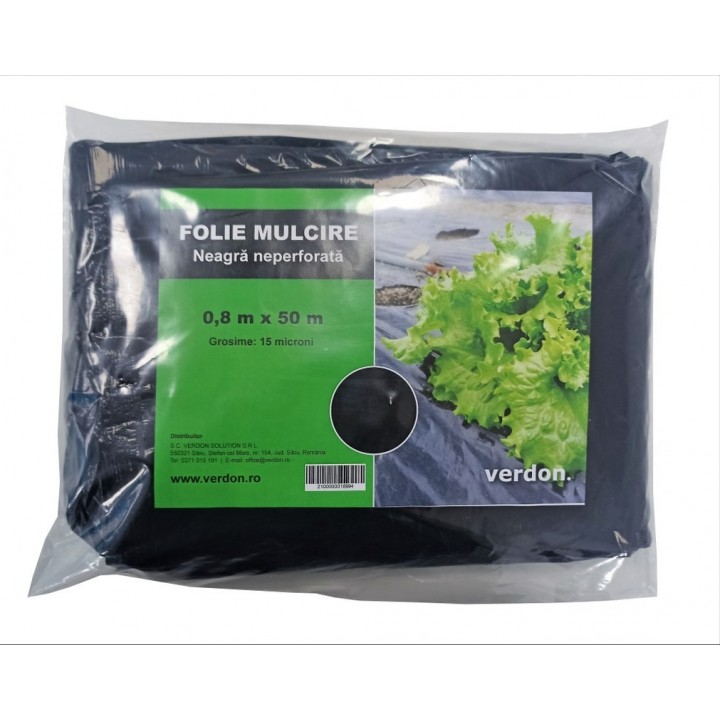Folie MULCIRE Neagra Neperforata - pachet 0,8 x 50 m Folie MULCIRE Neagra Neperforata - pachet 0,8 x 50 m