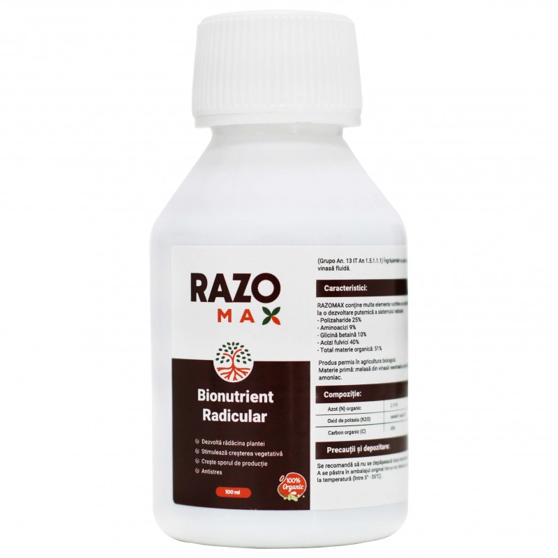 Biostimulator de inradacinare RAZOMAX - 100 ml, Cereale, Legume, Fructe