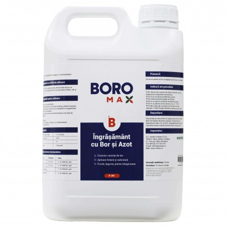 Ingrasamant foliar cu bor BOROMAX - 5 Litri, Floarea soarelui, Legume, Fructe