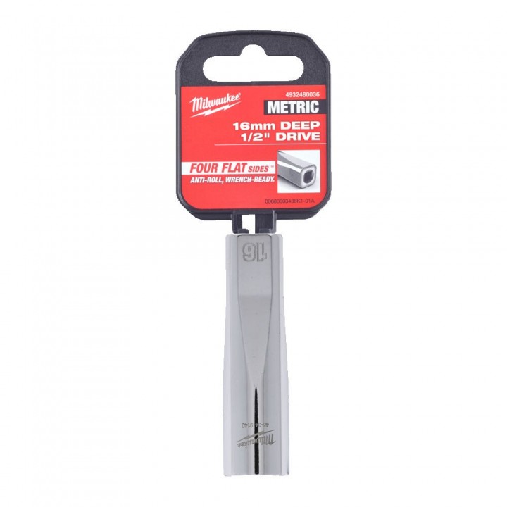 Cheie Tubulara Milwaukee 1/2'', Metric, lunga - 16 mm Cheie Tubulara Milwaukee 1/2'', Metric, lunga - 16 mm