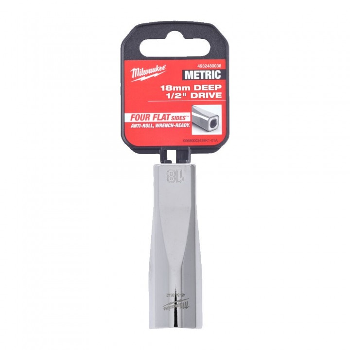 Cheie Tubulara Milwaukee 1/2'', Metric, lunga - 18 mm Cheie Tubulara Milwaukee 1/2'', Metric, lunga - 18 mm