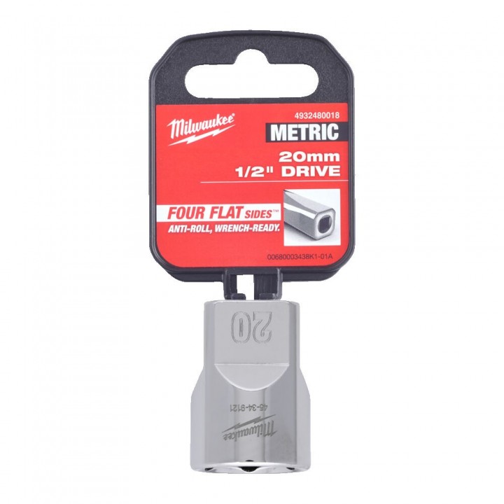 Cheie Tubulara Milwaukee 1/2'', Metric, scurta - 20 mm Cheie Tubulara Milwaukee 1/2'', Metric, scurta - 20 mm