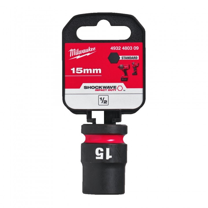Cheie Tubulara de Impact Milwaukee Shockwave 1/2'', scurta - 15 mm Cheie Tubulara de Impact Milwaukee Shockwave 1/2'', scurta - 15 mm