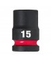 Cheie Tubulara de Impact Milwaukee Shockwave 1/2'', scurta - 15 mm
