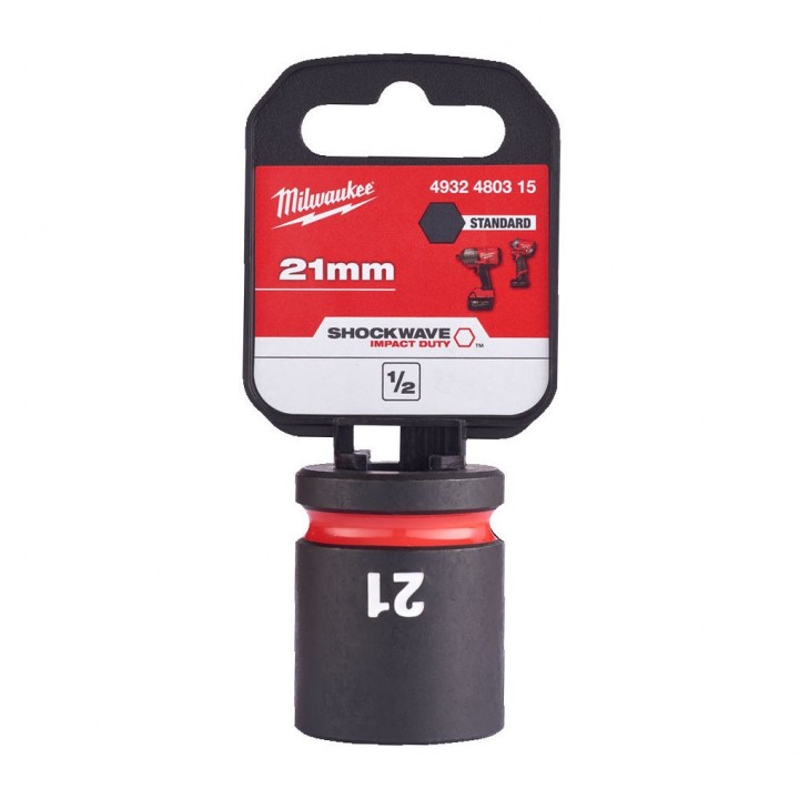 Cheie Tubulara de Impact Milwaukee Shockwave 1/2'', scurta - 21 mm Cheie Tubulara de Impact Milwaukee Shockwave 1/2'', scurta - 21 mm