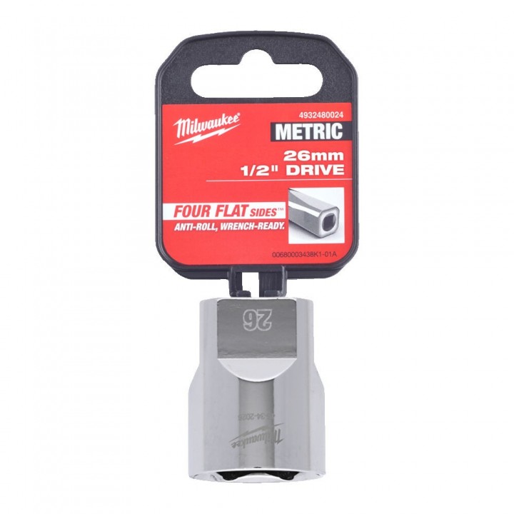 Cheie Tubulara Milwaukee 1/2'', Metric, scurta - 26 mm Cheie Tubulara Milwaukee 1/2'', Metric, scurta - 26 mm