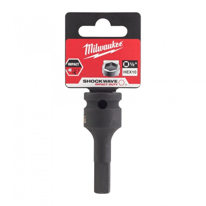 Cap Tubular Milwaukee, Shockwave, HEX10, 1/2'' Cap Tubular Milwaukee, Shockwave, HEX10, 1/2''