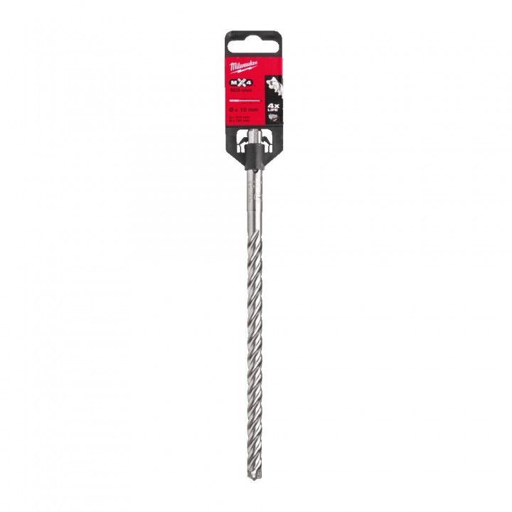 Burghiu cu 4 Taisuri Milwaukee, SDS-Plus, MX4 - 10 x 150 x 215 mm