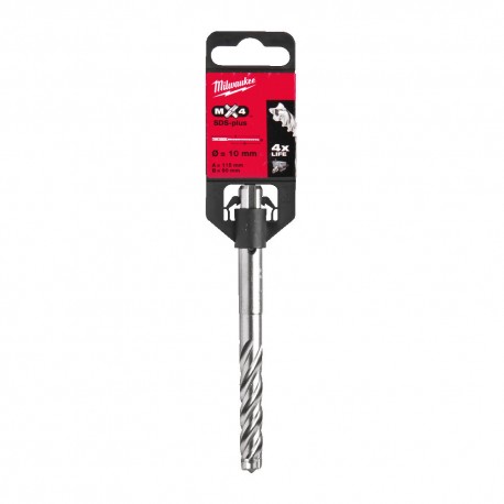Burghiu cu 4 Taisuri Milwaukee, SDS-Plus, MX4 - 10 x 50 x 115 mm