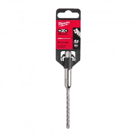 Burghiu cu 4 Taisuri Milwaukee, SDS-Plus, MX4 - 5 x 50 x 115 mm