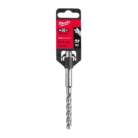 Burghiu cu 4 Taisuri Milwaukee, SDS-Plus, MX4 - 8 x 50 x 115 mm