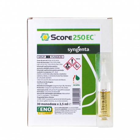 Fungicid SCORE 250 EC - 2,5 ml, Syngenta, Sistemic, Rapan, Monilioza, Fainare, Alternarioza, Basicarea frunzelor