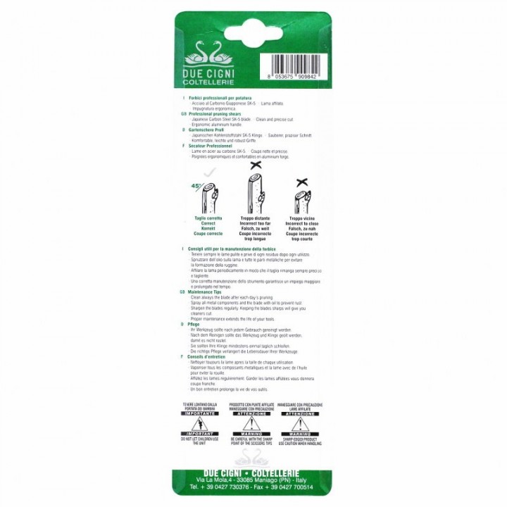 Foarfeca profesionala DUE CIGNI tip nicovala, pomicultura, viticultura