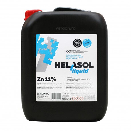 Ingrasamant foliar HELASOL LIQUID Zn11% + S13%, Ecofol - 10 Litri