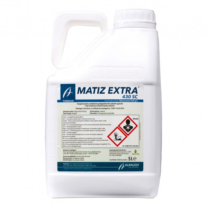 Fungicid MATIZ EXTRA 430 SC - 5 Litri, Albaugh, Sistemic, Fainare, Septorioza