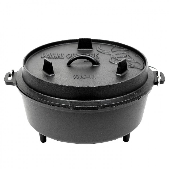 Ceaun fonta Valhal Outdoor VH6.1L+ - 6,1 Litri, cu picioare de fixare
