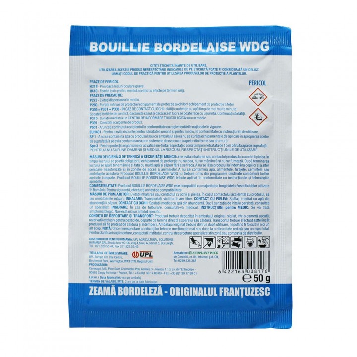 Fungicid contact Zeama Bordeleza (Bouillie Bordelaise) - 50 gr.