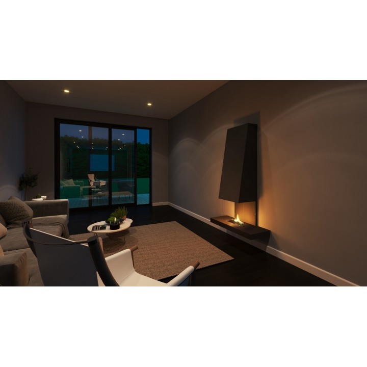 Semineu perete TenderFlame RAFF BLACK