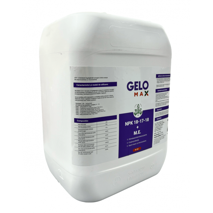 Ingrasamant foliar GELOMAX 18-17-18, 10 Litri, Legume, Cereale, Fructe