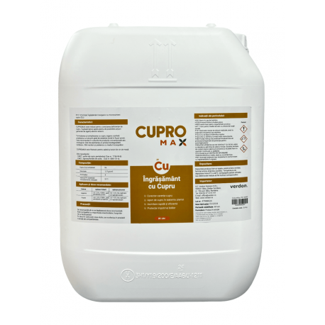 Ingrasamant foliar cu cupru sistemic CUPROMAX - 20 Litri, Cereale, Legume, Fructe