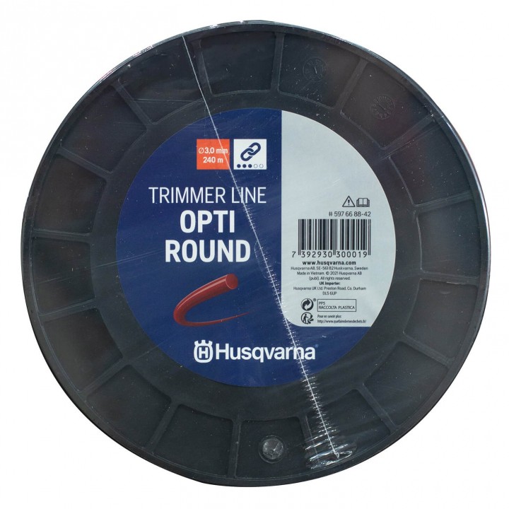 Fir motocoasa Husqvarna 3 mm x 240 m, Opti Round, Rosu, Original Fir motocoasa Husqvarna 3 mm x 240 m, Opti Round, Rosu, Original