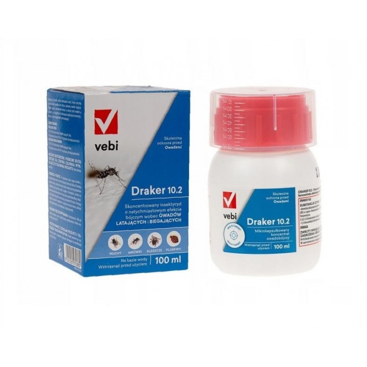 Insecticid DRAKER 10.2, Concentrat - 100 ml, Muste, Tantari, Gandaci, Capuse, Furnici, Paianjeni