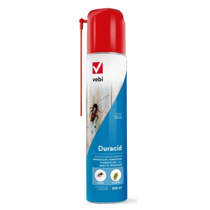 Insecticid DURACID Gandaci, Furnici, Plosnite - 500 ml, Vebi, Aerosol gata de utiliare