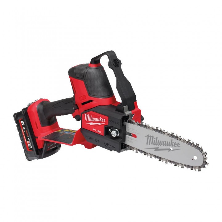 Mini Drujba pe acumulator Milwaukee M18 FHS20-552, Sina si Lant 20 cm, Include 2 Acumulatori M18-5,5 Ah, Incarcator M12-M18