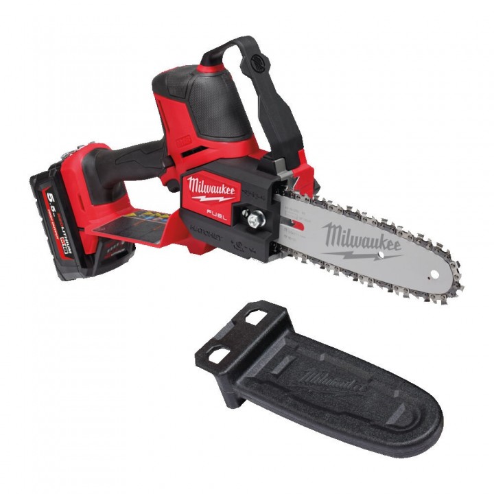 Mini Drujba pe acumulator Milwaukee M18 FHS20-552, Sina si Lant 20 cm, Include 2 Acumulatori M18-5,5 Ah, Incarcator M12-M18