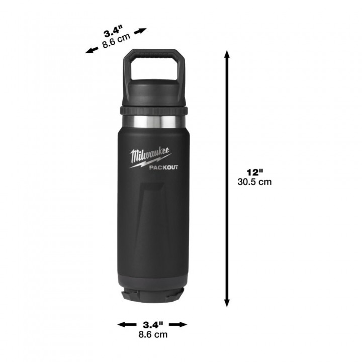 Sticla Milwaukee PACKOUT BOTTLE, 532 ml, CHUG LID BLACK