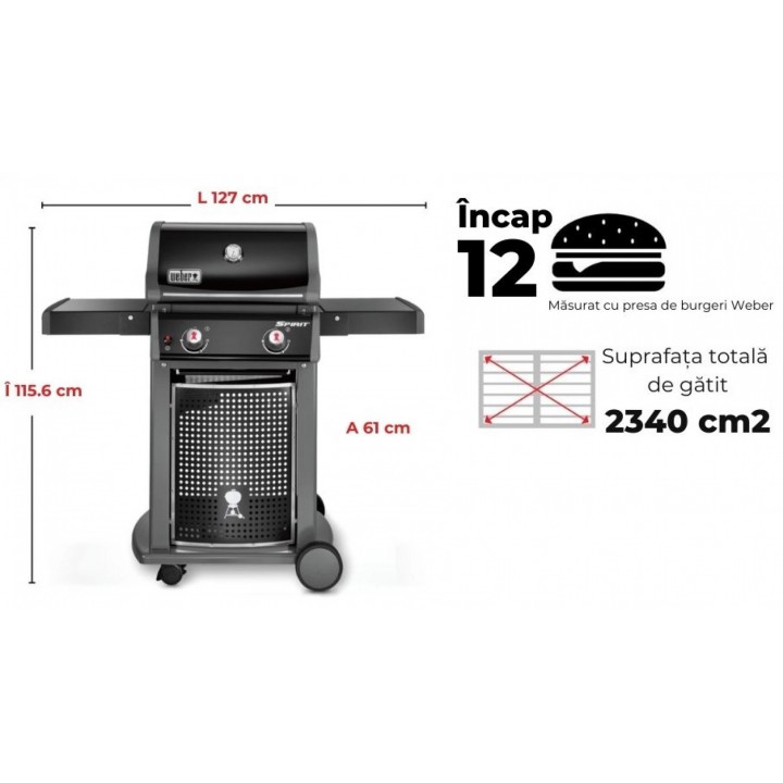 Gratar pe gaz Spirit Classic E-210 Weber + Regulator